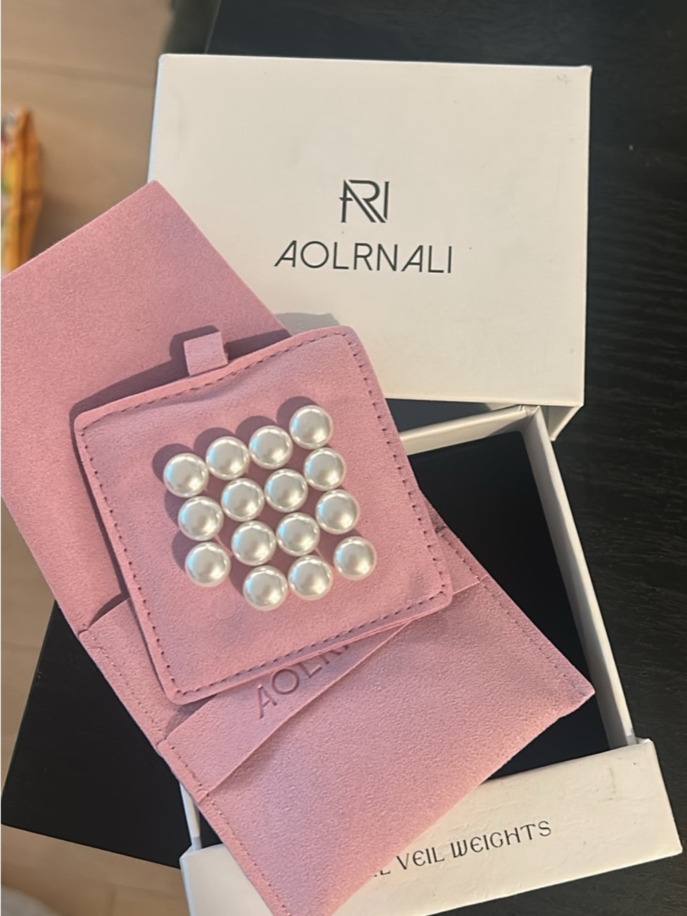 AOLRNALI Pearl Bridal Veil Weights